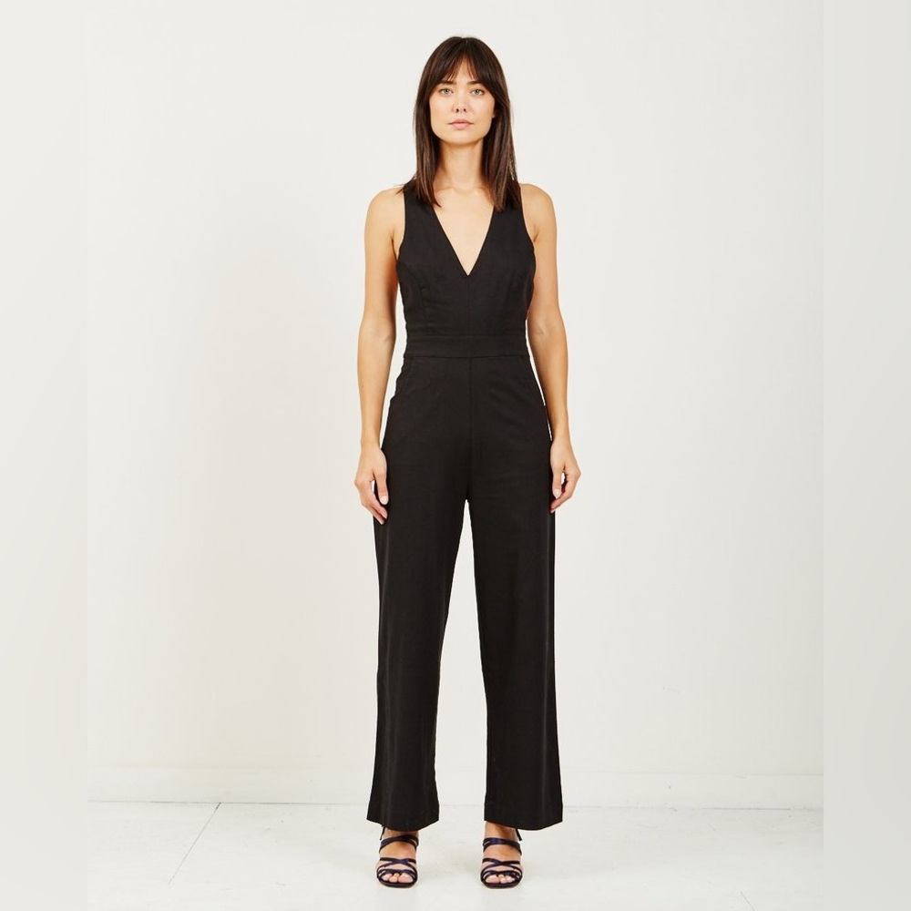 ROLLAs Old Mate Linen Jumpsuit Cross Back S